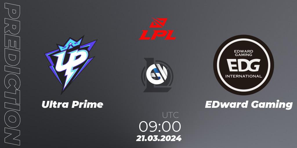 Ultra Prime vs EDward Gaming: Match Prediction. 21.03.24, LoL, LPL Spring 2024 - Group Stage