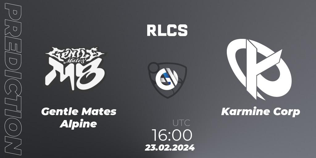 Gentle Mates Alpine vs Karmine Corp: Match Prediction. 23.02.24, Rocket League, RLCS 2024 - Major 1: Europe Open Qualifier 2