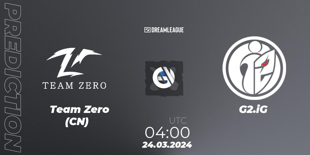 Team Zero (CN) vs G2.iG: Match Prediction. 24.03.24, Dota 2, DreamLeague Season 23: China Closed Qualifier