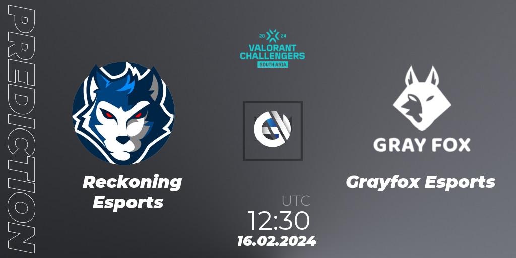 Reckoning Esports vs Grayfox Esports: Match Prediction. 16.02.24, VALORANT, VALORANT Challengers 2024: South Asia Split 1 - Cup 1