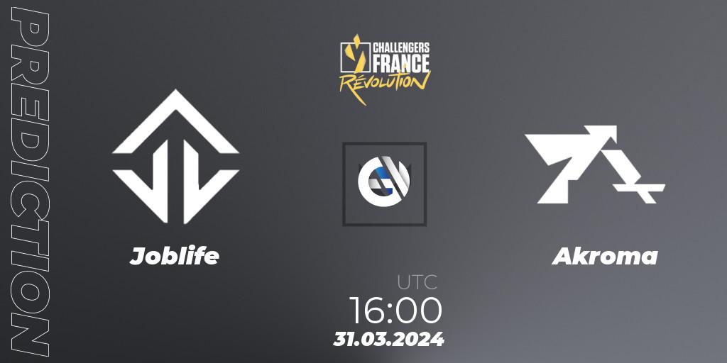 Joblife vs Akroma: Match Prediction. 31.03.24, VALORANT, VALORANT Challengers 2024 France: Revolution Split 1