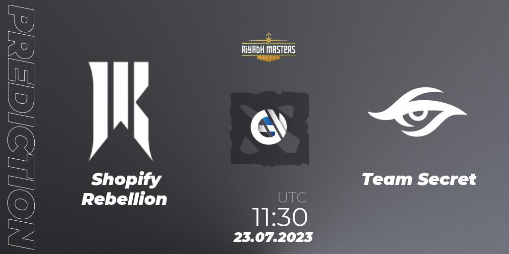 Shopify Rebellion vs Team Secret: Match Prediction. 23.07.23, Dota 2, Riyadh Masters 2023 - Group Stage
