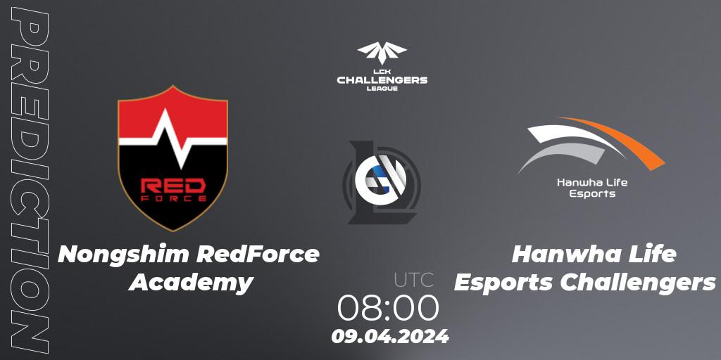 Nongshim RedForce Academy vs Hanwha Life Esports Challengers: Match Prediction. 09.04.2024 at 08:00, LoL, LCK Challengers League 2024 Spring - Playoffs