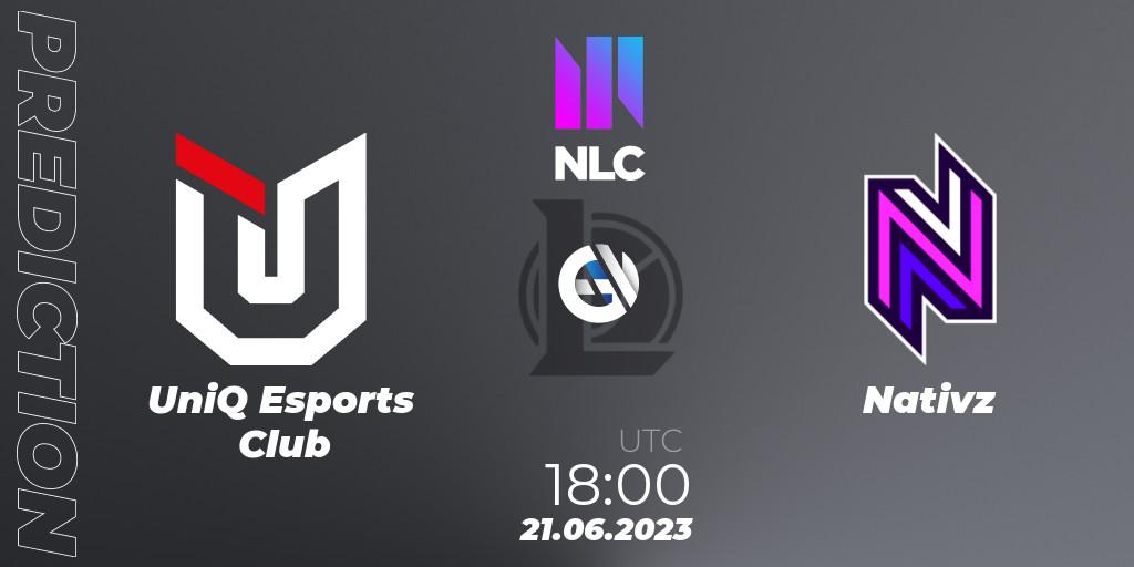 UniQ Esports Club vs Nativz: Match Prediction. 21.06.23, LoL, NLC Summer 2023 - Group Stage