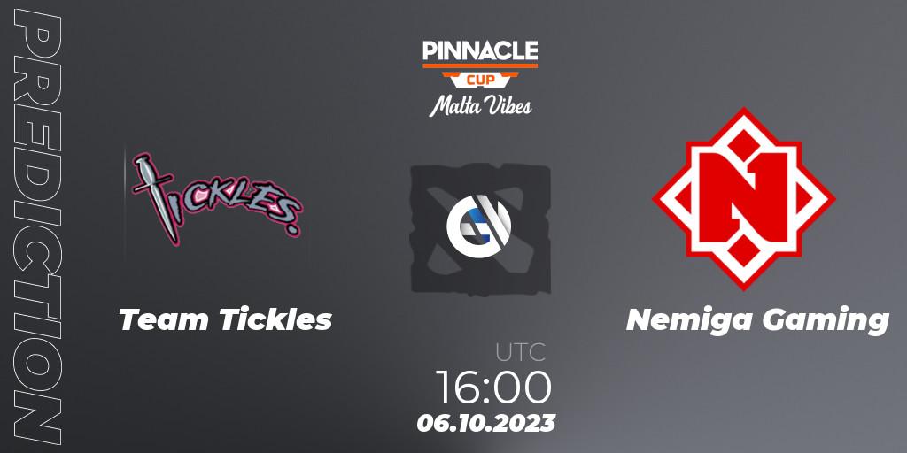 Team Tickles vs Nemiga Gaming: Match Prediction. 06.10.23, Dota 2, Pinnacle Cup: Malta Vibes #4