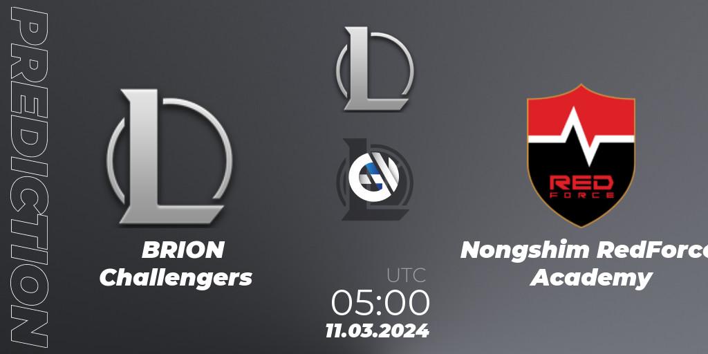 BRION Challengers vs Nongshim RedForce Academy: Match Prediction. 11.03.24, LoL, LCK Challengers League 2024 Spring - Group Stage