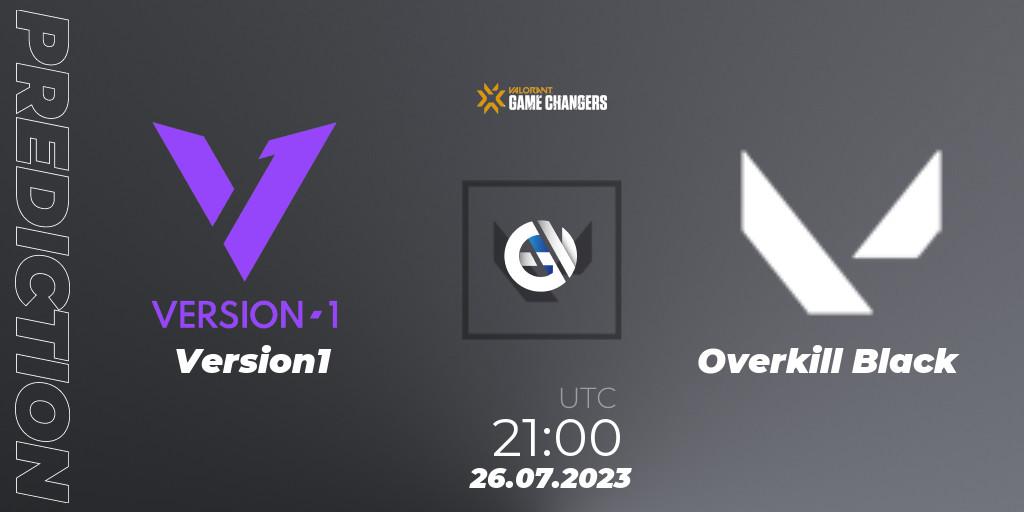 Version1 vs Overkill Black: Match Prediction. 26.07.2023 at 21:00, VALORANT, VCT 2023: Game Changers North America Series S2