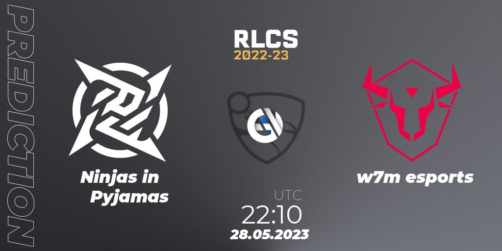 Ninjas in Pyjamas vs w7m esports: Match Prediction. 28.05.23, Rocket League, RLCS 2022-23 - Spring: South America Regional 2 - Spring Cup