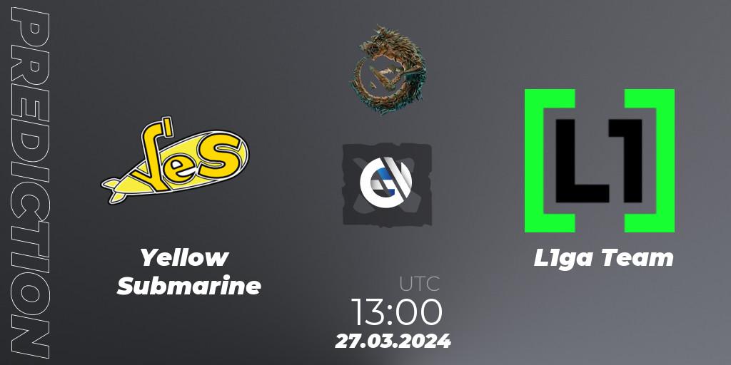 Yellow Submarine vs L1ga Team: Match Prediction. 27.03.2024 at 13:40, Dota 2, PGL Wallachia Season 1: Eastern Europe Closed Qualifier