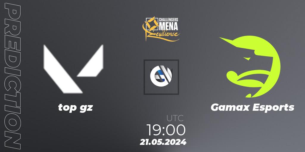 top gz vs Gamax Esports: Match Prediction. 21.05.2024 at 19:00, VALORANT, VALORANT Challengers 2024 MENA: Resilience Split 2 - Levant and North Africa