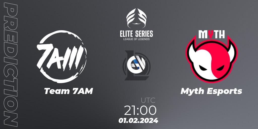 Team 7AM vs Myth Esports: Match Prediction. 01.02.24, LoL, Elite Series Spring 2024