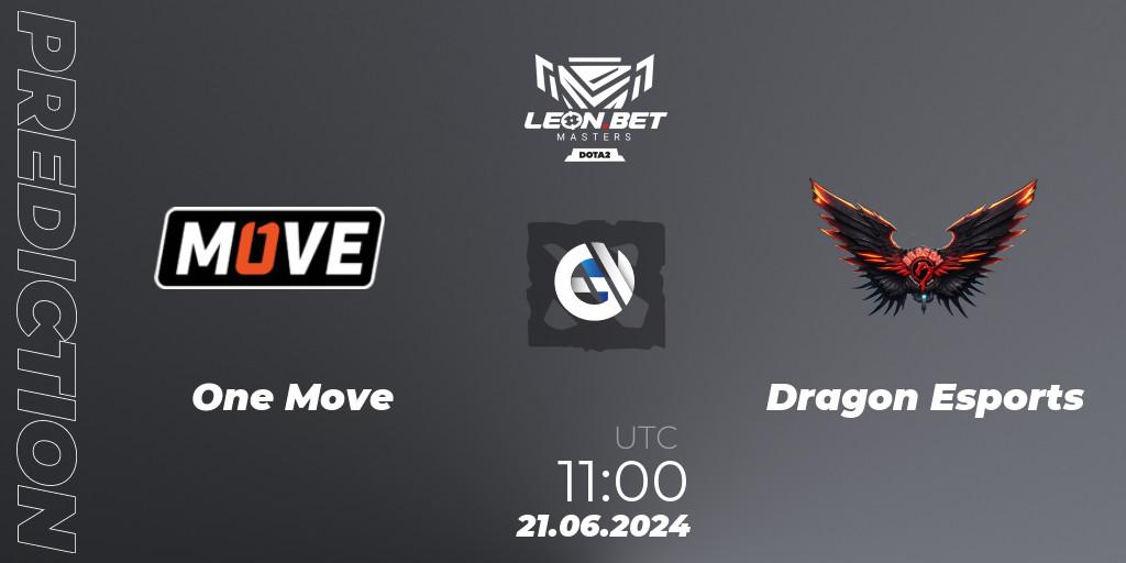 One Move vs Dragon Esports: Match Prediction. 21.06.2024 at 11:00, Dota 2, Leon Masters #1