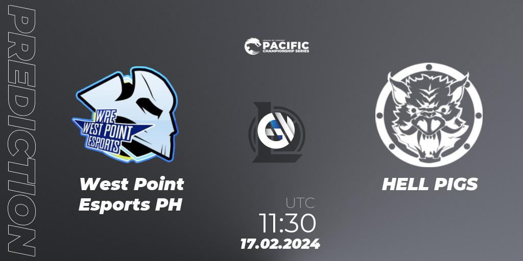 West Point Esports PH vs HELL PIGS: Match Prediction. 17.02.2024 at 11:30, LoL, PCS Spring 2024