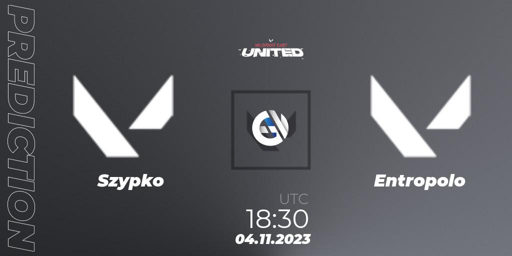Szypko vs Entropolo: Match Prediction. 04.11.2023 at 18:25, VALORANT, VALORANT East: United: Season 2: Stage 3 - Finals