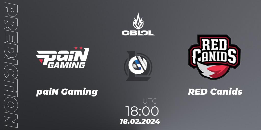 paiN Gaming vs RED Canids: Match Prediction. 18.02.24, LoL, CBLOL Split 1 2024 - Group Stage