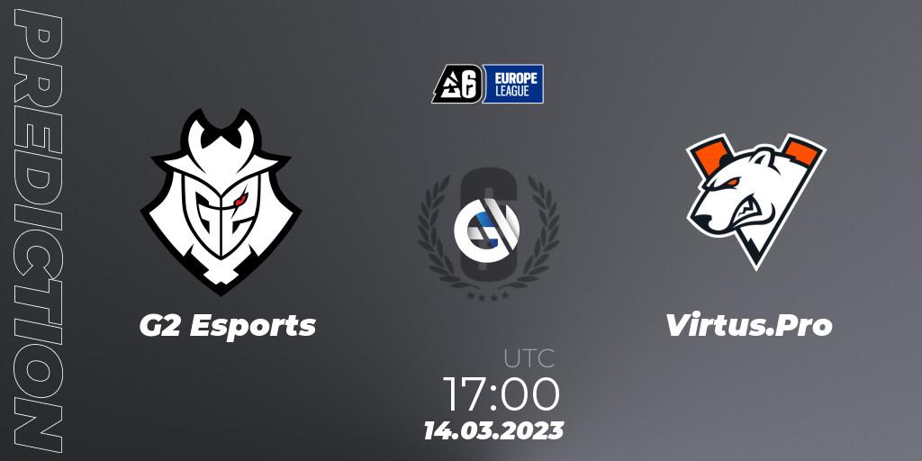 G2 Esports vs Virtus.Pro: Match Prediction. 14.03.2023 at 17:00, Rainbow Six, Europe League 2023 - Stage 1