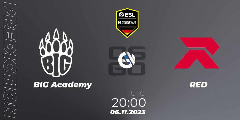BIG Academy vs RED: Match Prediction. 06.11.23, CS2 (CS:GO), ESL Meisterschaft: Autumn 2023