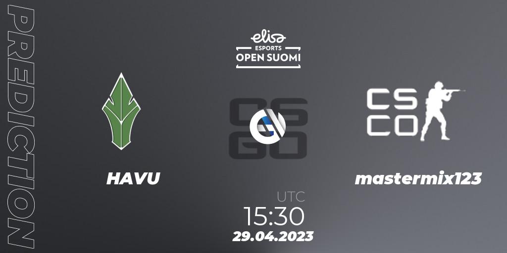 HAVU vs mastermix123: Match Prediction. 29.04.23, CS2 (CS:GO), Elisa Open Suomi Season 5