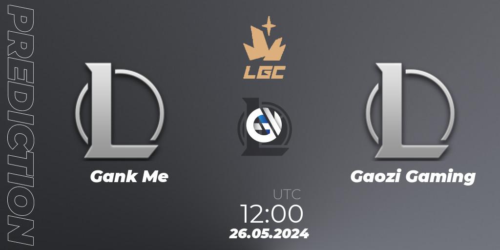 Gank Me vs Gaozi Gaming: Match Prediction. 26.05.2024 at 12:00, LoL, Legend Cup 2024