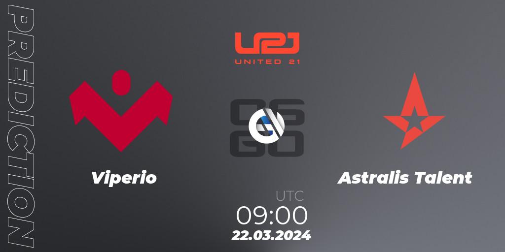 Viperio vs Astralis Talent: Match Prediction. 22.03.24, CS2 (CS:GO), United21 Season 13