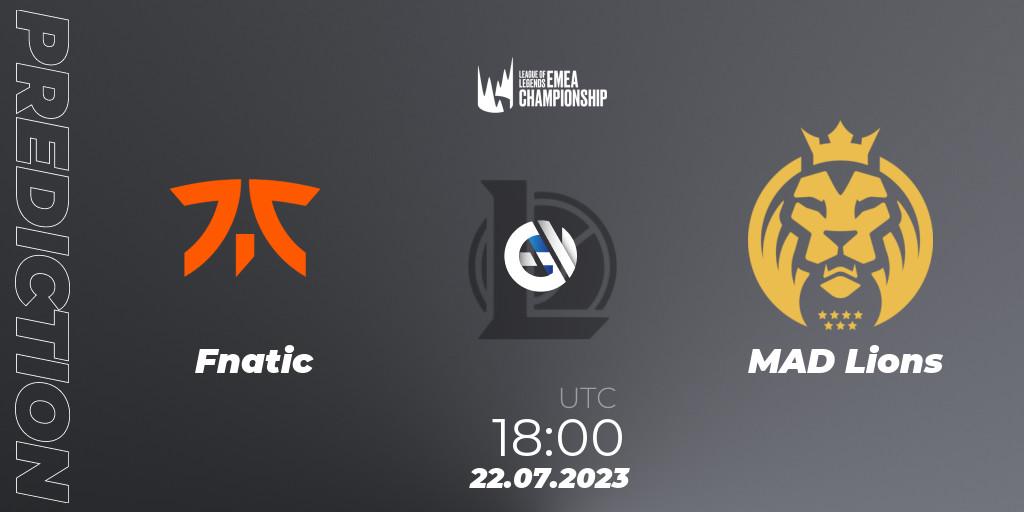 Fnatic vs MAD Lions: Match Prediction. 22.07.2023 at 16:00, LoL, LEC Summer 2023 - Group Stage