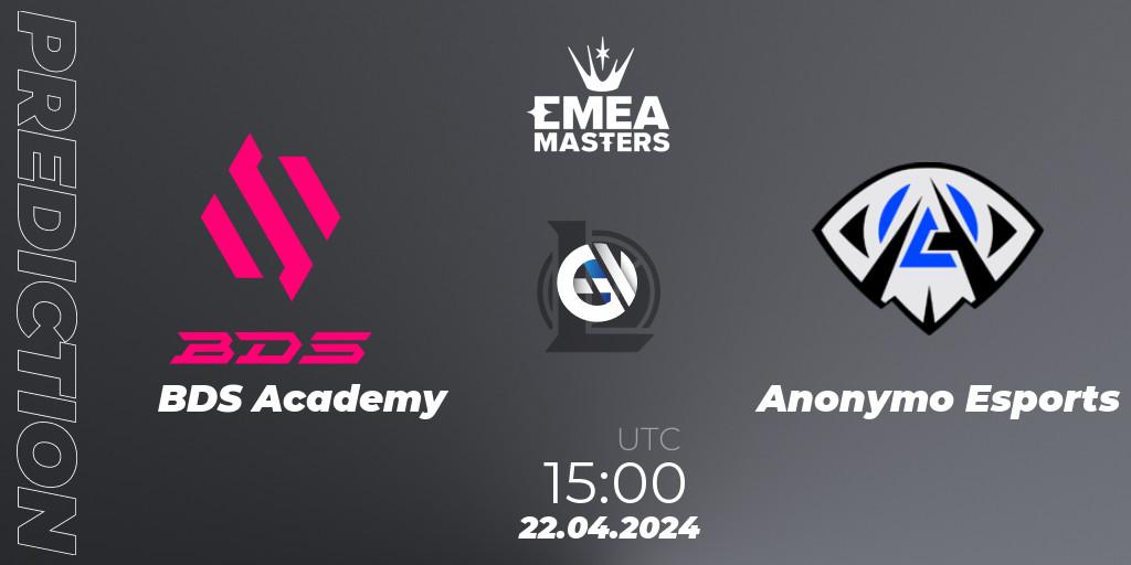 BDS Academy vs Anonymo Esports: Match Prediction. 22.04.24, LoL, EMEA Masters Spring 2024 - Playoffs