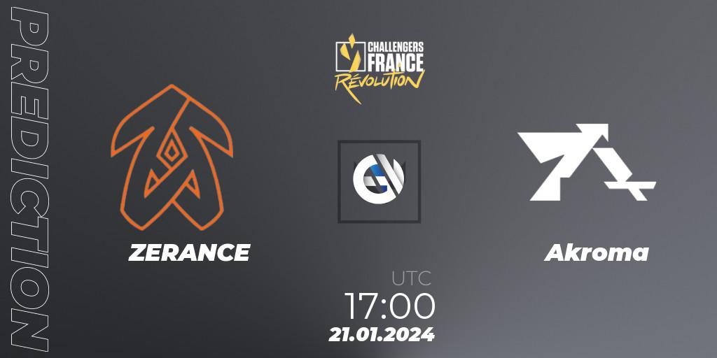ZERANCE vs Akroma: Match Prediction. 21.01.24, VALORANT, VALORANT Challengers 2024 France: Revolution Split 1