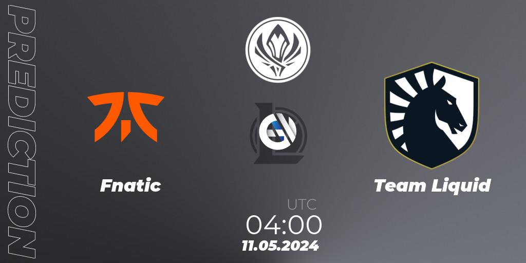 Fnatic vs Team Liquid: Match Prediction. 11.05.24, LoL, Mid Season Invitational 2024 - Bracket Stage