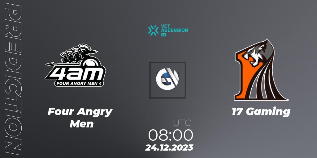 Four Angry Men vs 17 Gaming: Match Prediction. 24.12.23, VALORANT, VALORANT China Ascension 2023