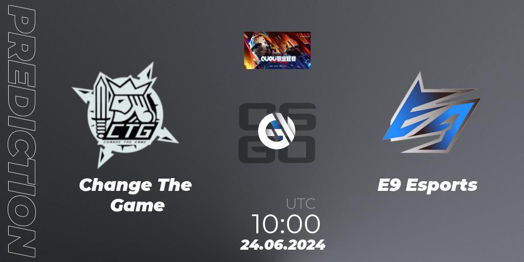 Change The Game vs E9 Esports: Match Prediction. 24.06.2024 at 10:00, Counter-Strike (CS2), QU Pro League