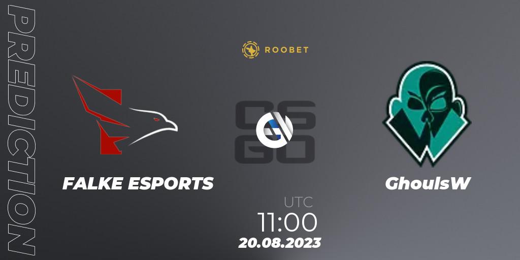 FALKE ESPORTS vs GhoulsW: Match Prediction. 20.08.2023 at 11:00, Counter-Strike (CS2), Roobet Arena August 2023: Europe