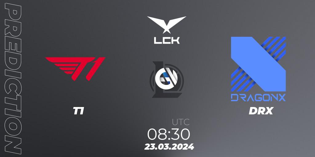 T1 vs DRX: Match Prediction. 23.03.24, LoL, LCK Spring 2024 - Group Stage
