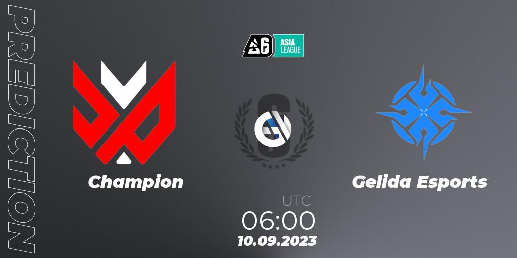 Champion vs Gelida Esports: Match Prediction. 10.09.2023 at 06:00, Rainbow Six, SEA League 2023 - Stage 2