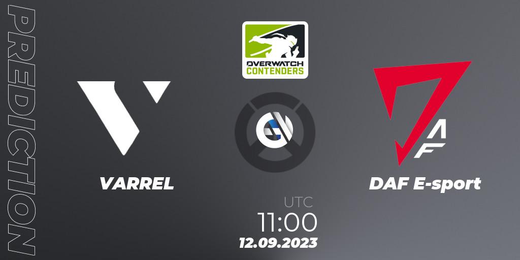 VARREL vs DAF E-sport: Match Prediction. 12.09.2023 at 11:00, Overwatch, Overwatch Contenders 2023 Fall Series: Asia Pacific