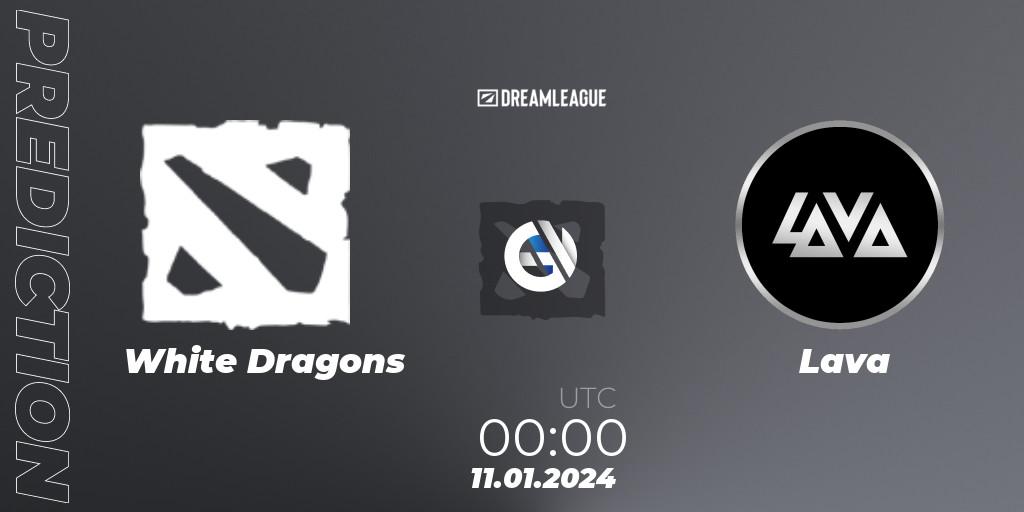 White Dragons vs Lava: Match Prediction. 11.01.2024 at 00:00, Dota 2, DreamLeague Season 22: South America Open Qualifier #1