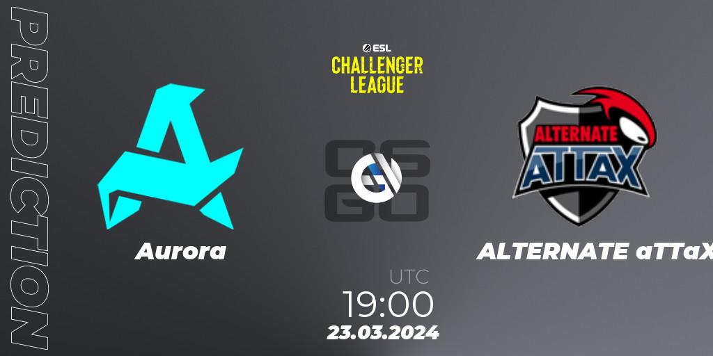 Aurora vs ALTERNATE aTTaX: Match Prediction. 23.03.24, CS2 (CS:GO), ESL Challenger League Season 47: Europe