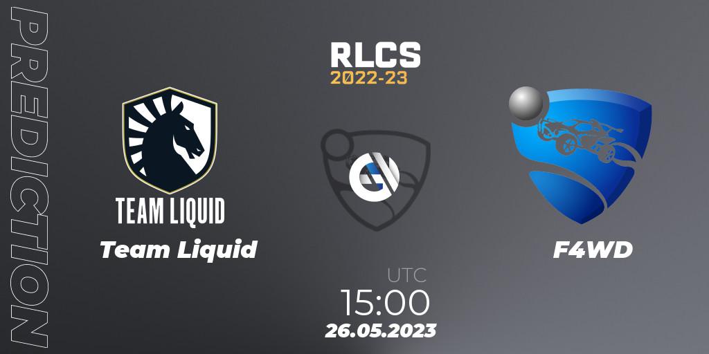 Team Liquid vs F4WD: Match Prediction. 26.05.2023 at 15:00, Rocket League, RLCS 2022-23 - Spring: Europe Regional 2 - Spring Cup