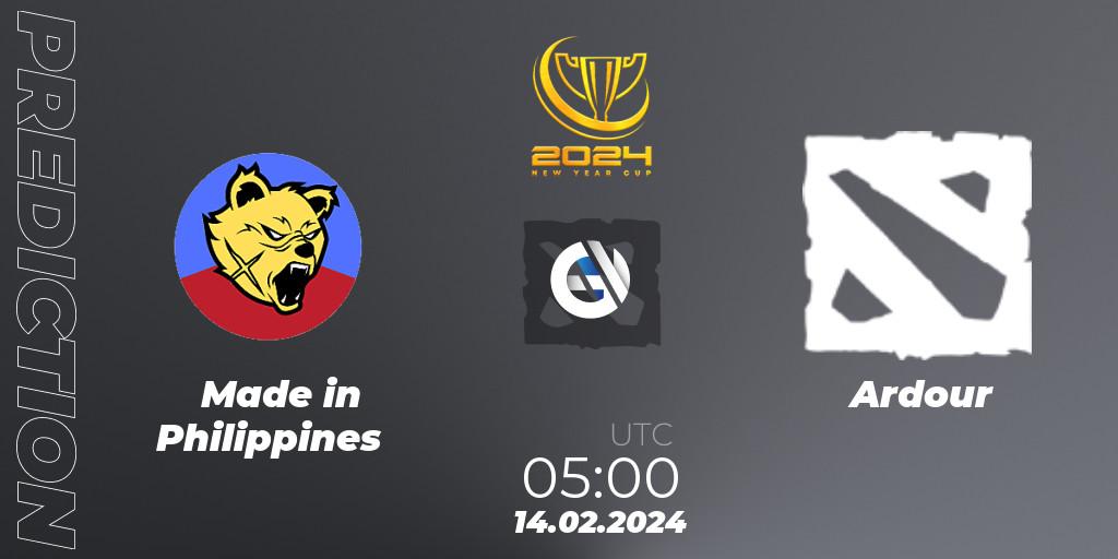 Made in Philippines vs Ardour: Match Prediction. 14.02.2024 at 05:00, Dota 2, New Year Cup 2024