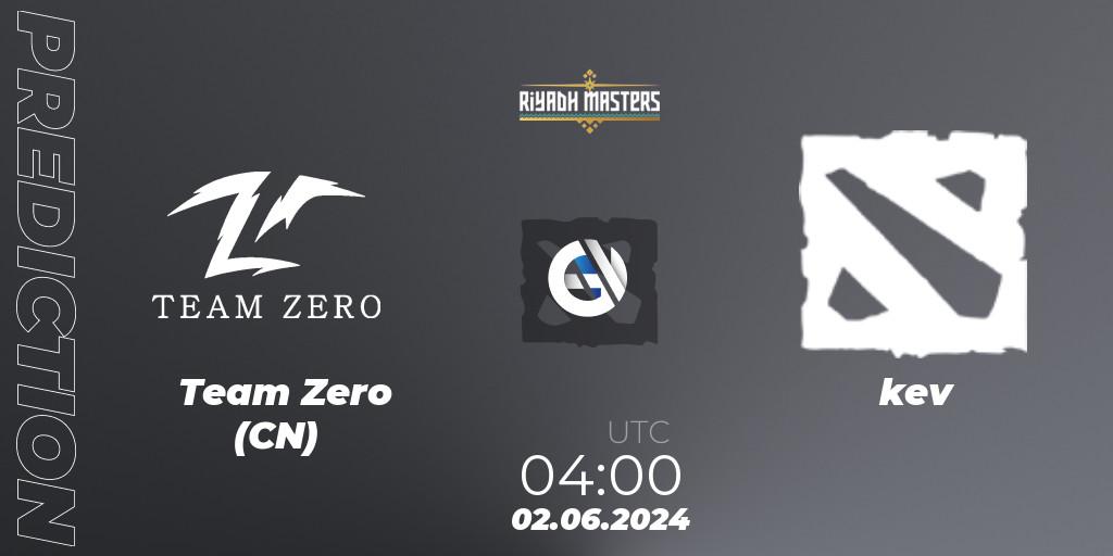 Team Zero (CN) vs kev: Match Prediction. 02.06.2024 at 04:00, Dota 2, Riyadh Masters 2024: China Closed Qualifier