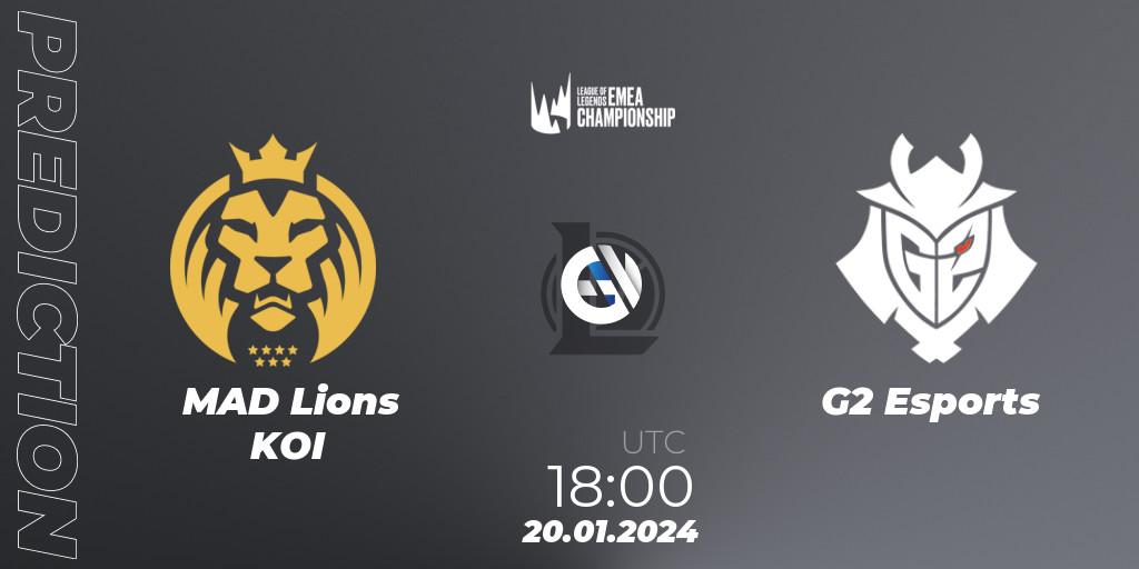 MAD Lions KOI vs G2 Esports: Match Prediction. 20.01.2024 at 18:00, LoL, LEC Winter 2024 - Regular Season