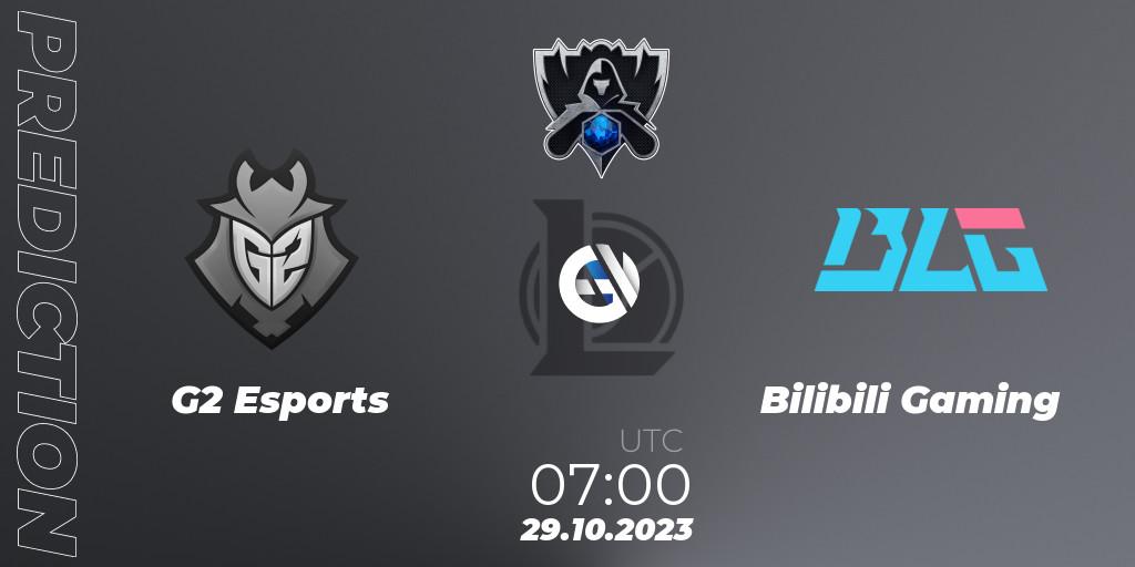 G2 Esports vs Bilibili Gaming: Match Prediction. 29.10.2023 at 10:00, LoL, Worlds 2023 LoL - Group Stage