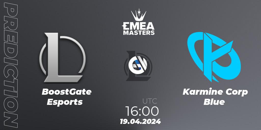 BoostGate Esports vs Karmine Corp Blue: Match Prediction. 19.04.24, LoL, EMEA Masters Spring 2024 - Group Stage