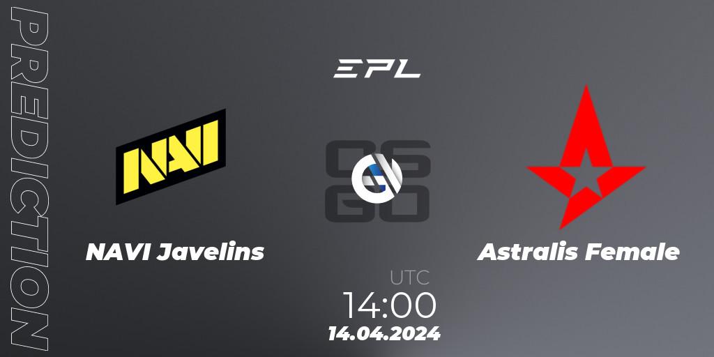 NAVI Javelins vs Astralis Female: Match Prediction. 14.04.24, CS2 (CS:GO), European Pro League Female Season 1