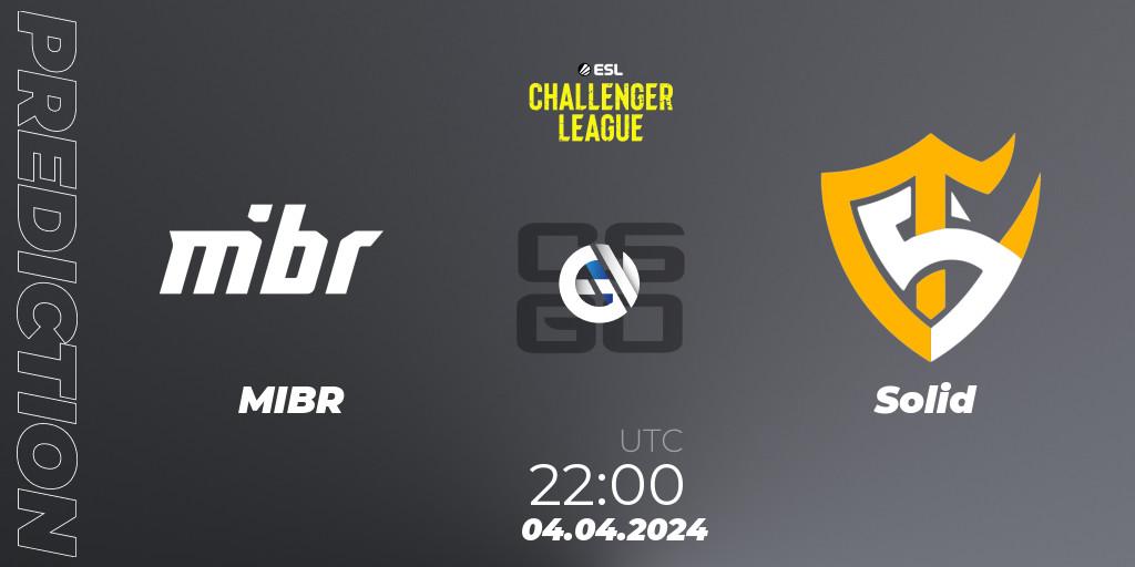MIBR vs Solid: Match Prediction. 04.04.24, CS2 (CS:GO), ESL Challenger League Season 47: South America