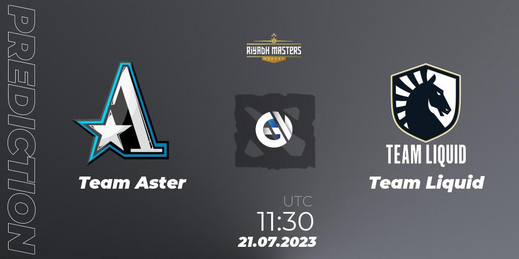 Team Aster vs Team Liquid: Match Prediction. 21.07.2023 at 12:06, Dota 2, Riyadh Masters 2023 - Group Stage