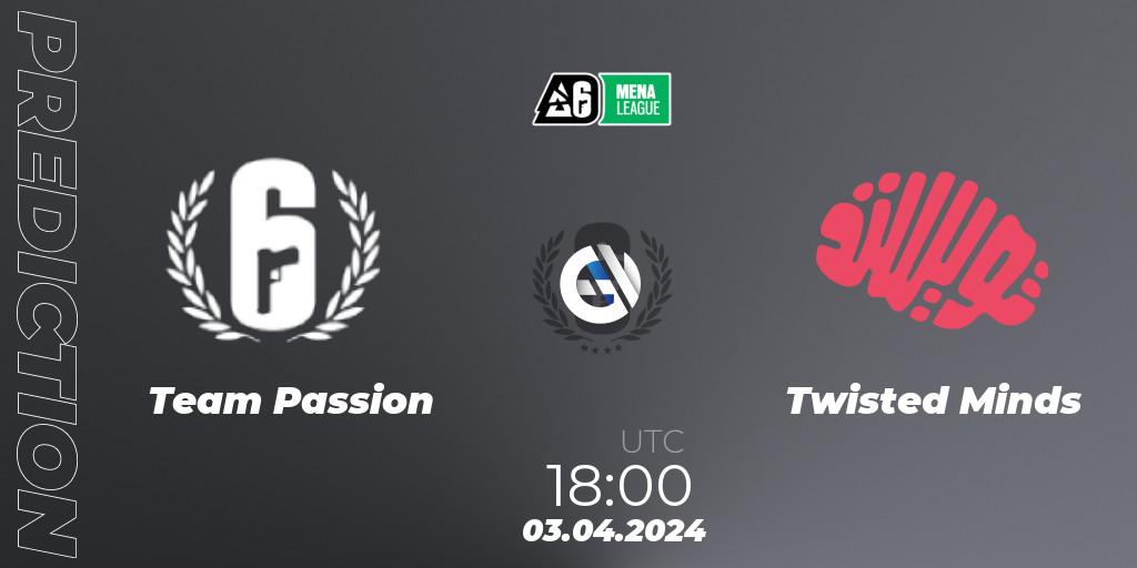 Team Passion vs Twisted Minds: Match Prediction. 03.04.2024 at 18:00, Rainbow Six, MENA League 2024 - Stage 1