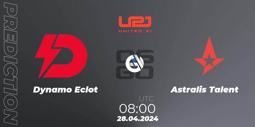 Dynamo Eclot vs Astralis Talent: Match Prediction. 28.04.24, CS2 (CS:GO), United21 Season 15