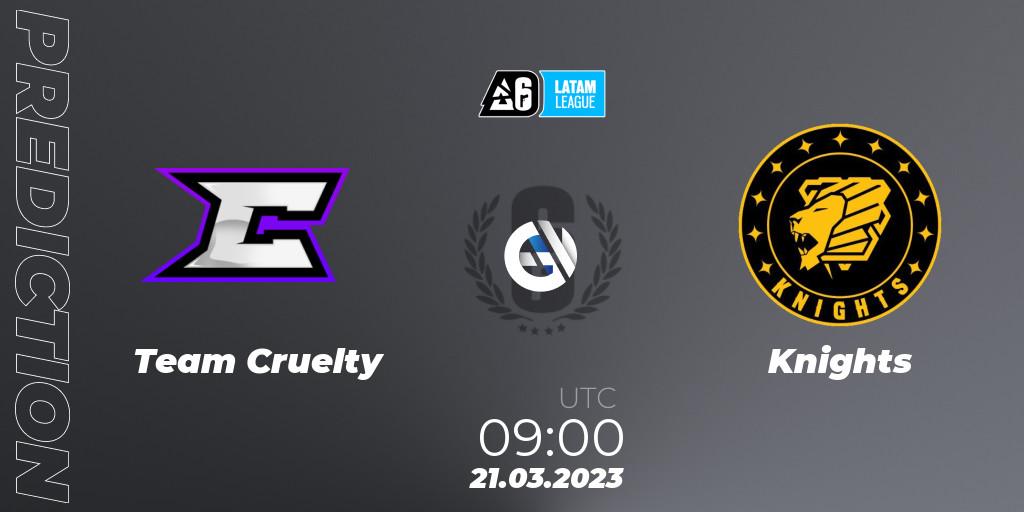 Team Cruelty vs Knights: Match Prediction. 21.03.2023 at 23:00, Rainbow Six, LATAM League 2023 - Stage 1
