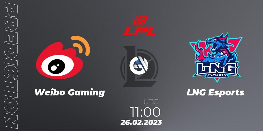 Weibo Gaming vs LNG Esports: Match Prediction. 26.02.23, LoL, LPL Spring 2023 - Group Stage