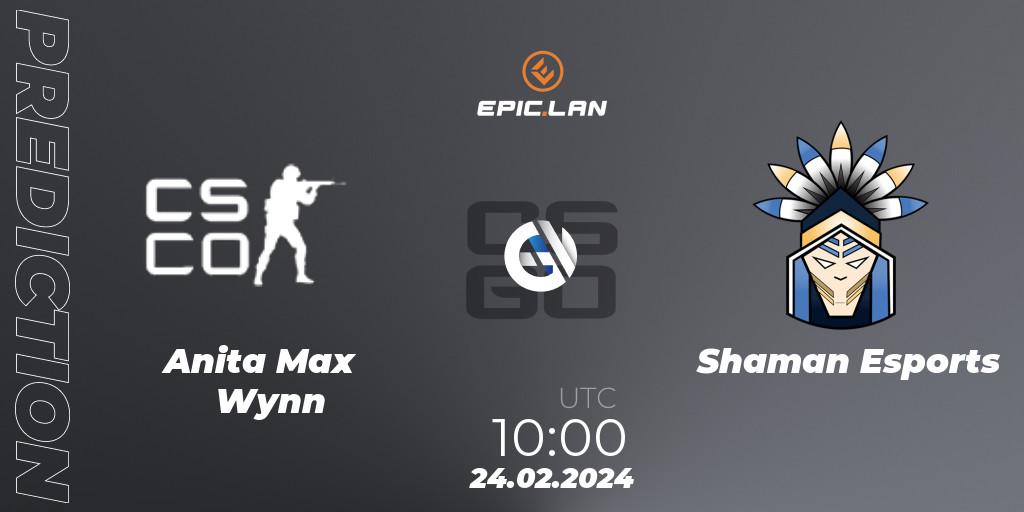 Anita Max Wynn vs Shaman Esports: Match Prediction. 24.02.2024 at 10:00, Counter-Strike (CS2), EPIC.LAN 41
